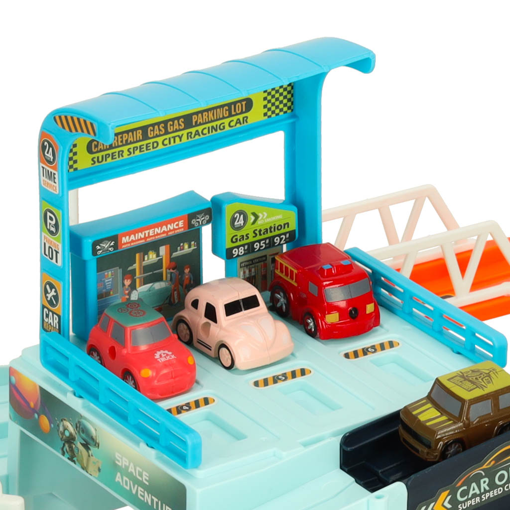 Car Track Parking Space Station 6 Cars