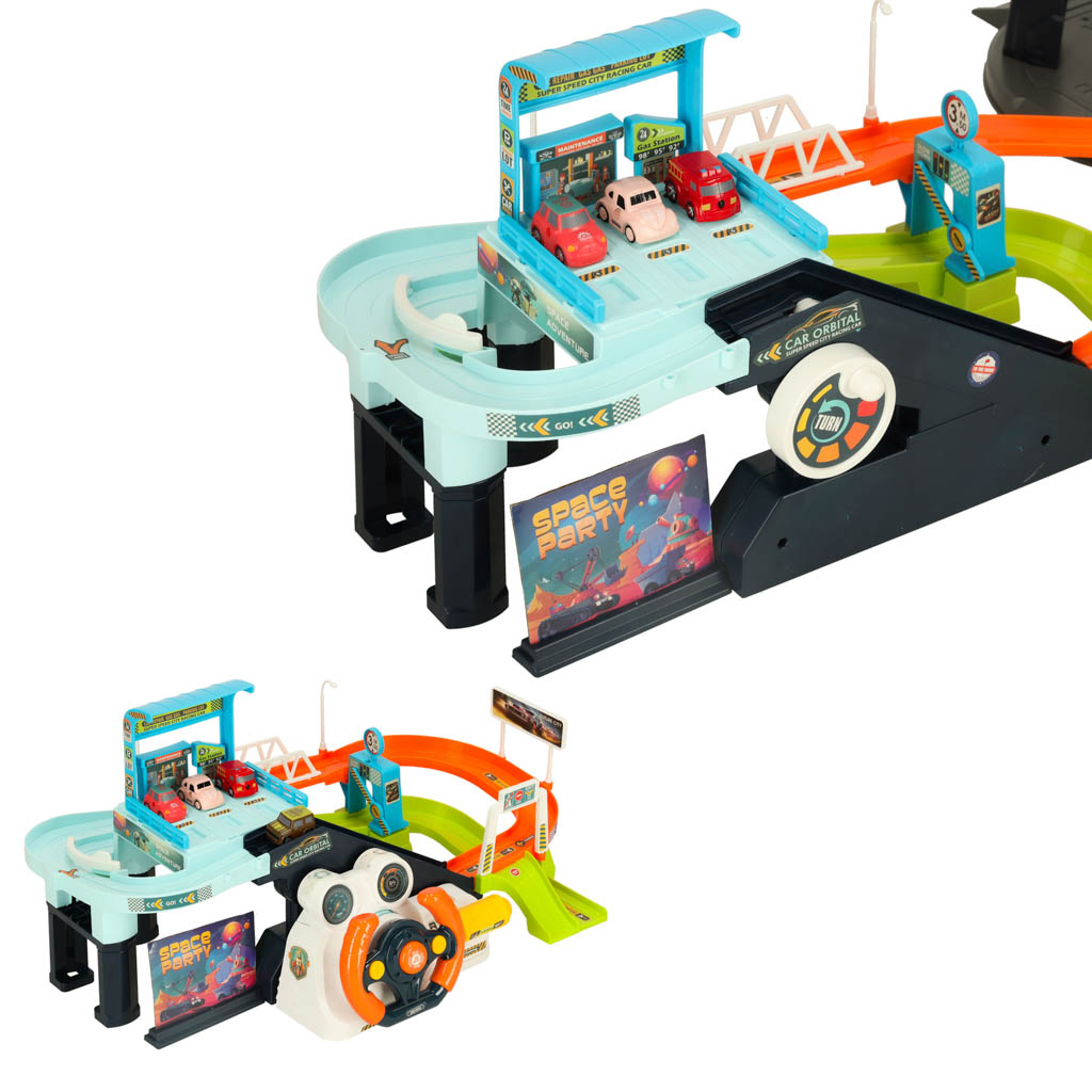 Car Track Parking Space Station 6 Cars