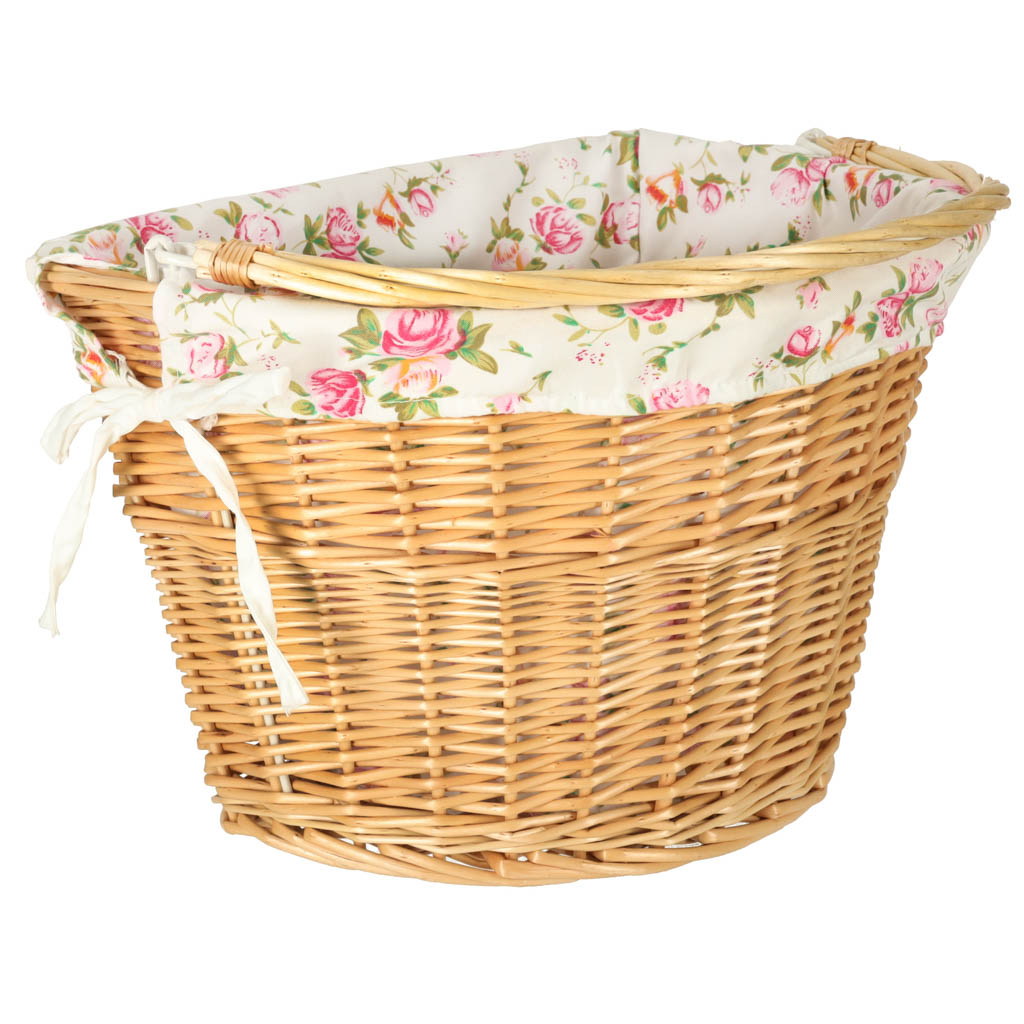 Panier en osier pour panier avant de vélo, insertion de fleurs tissées
