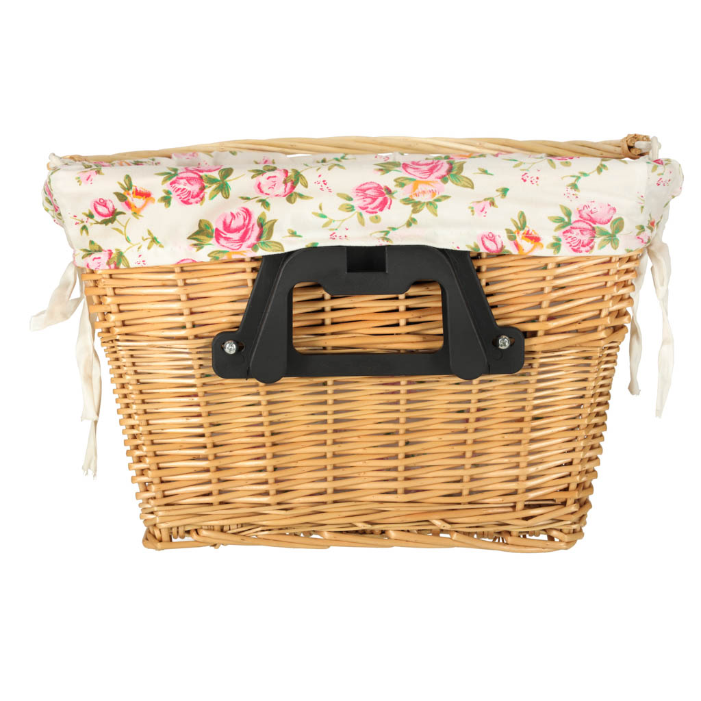 Panier en osier pour panier avant de vélo, insertion de fleurs tissées