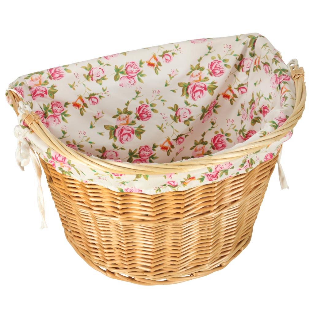 Panier en osier pour panier avant de vélo, insertion de fleurs tissées