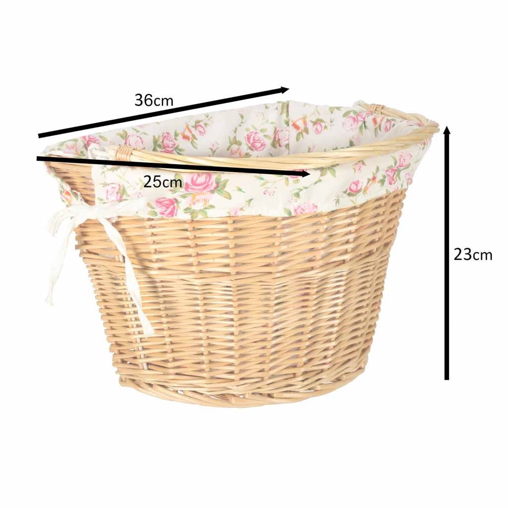 Panier en osier pour panier avant de vélo, insertion de fleurs tissées