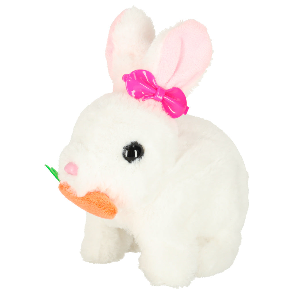 Carrot Bunny Rabbit Plush Walks Moves Ears