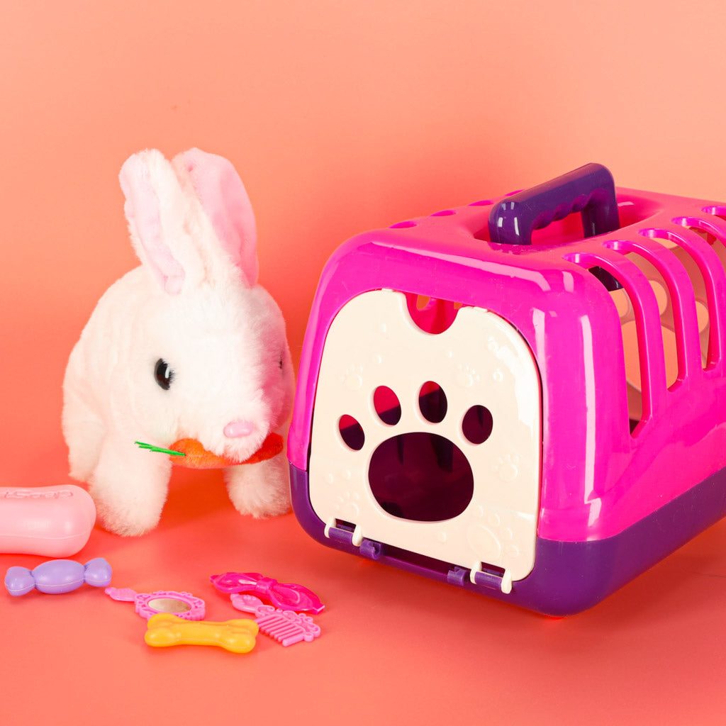Carrot Bunny Rabbit Plush Walks Moves Ears