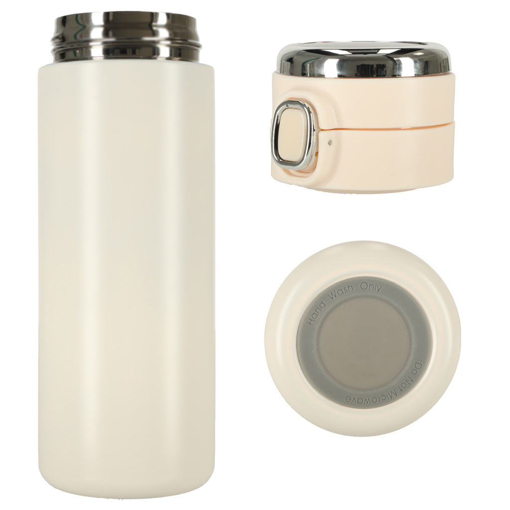 Thermal Mug With Mouthpiece Led Thermos 420ml Beige