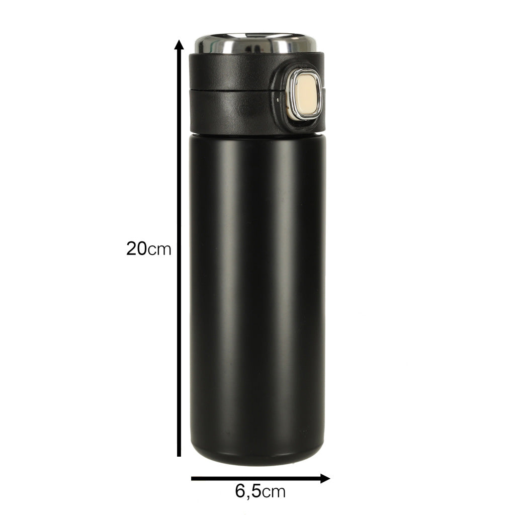 Led Thermos Thermobecher mit Mundstück 420 ml Schwarz