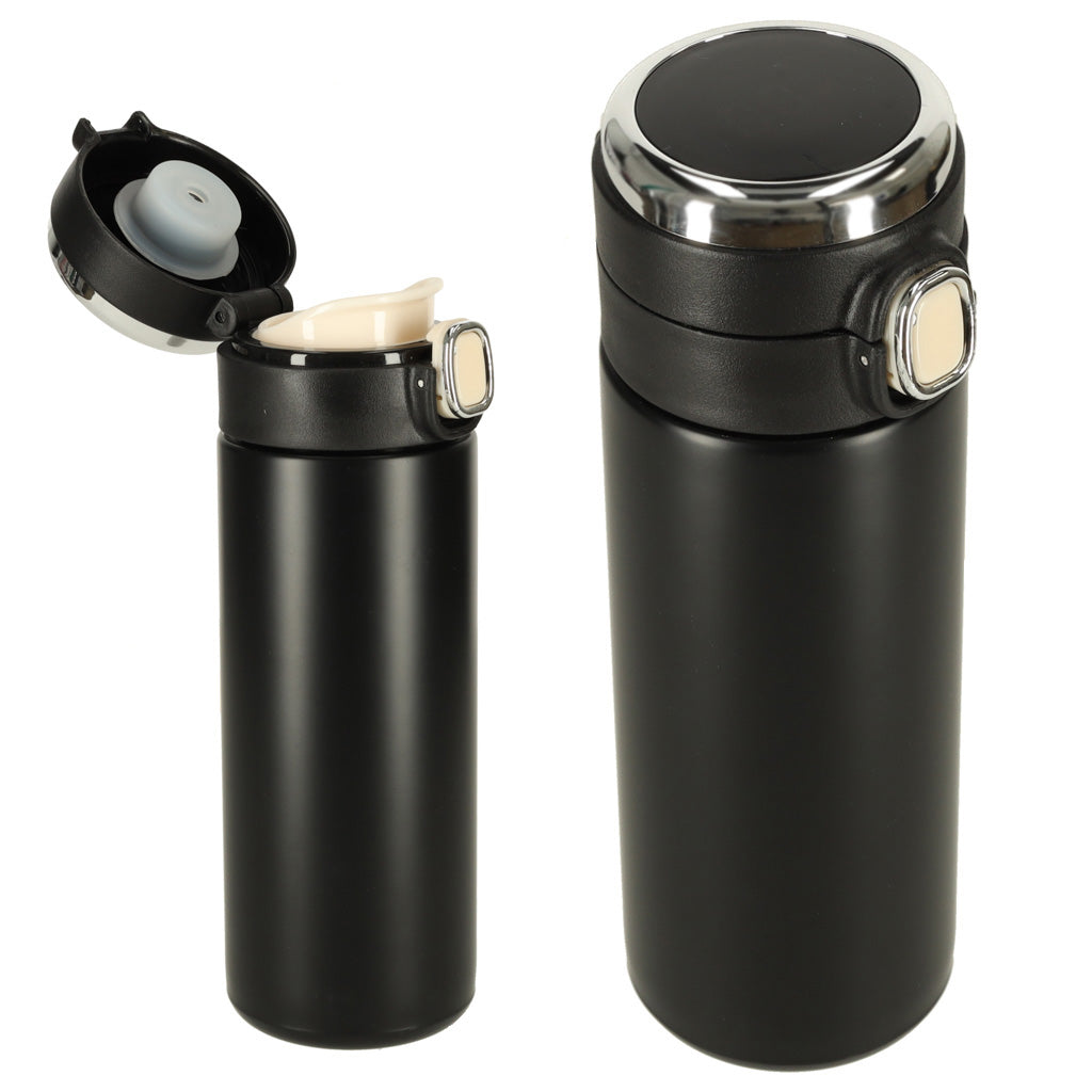 Led Thermos Thermobecher mit Mundstück 420 ml Schwarz