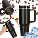 Thermal Mug With Straw And Handle Thermos 1200ml Black