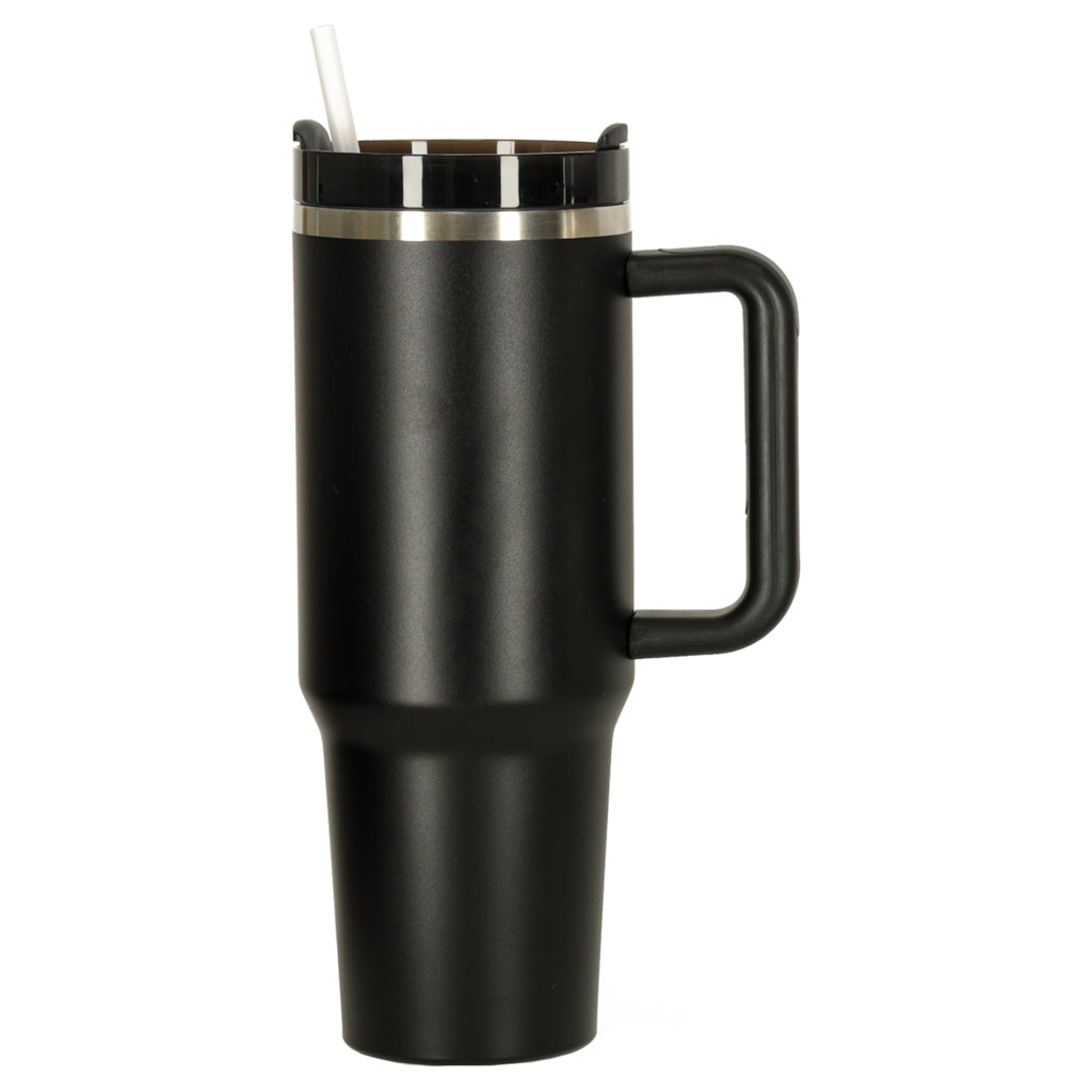 Thermal Mug With Straw And Handle Thermos 1200ml Black