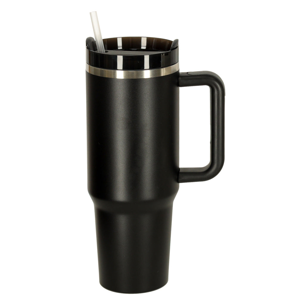 Thermal Mug With Straw And Handle Thermos 1200ml Black
