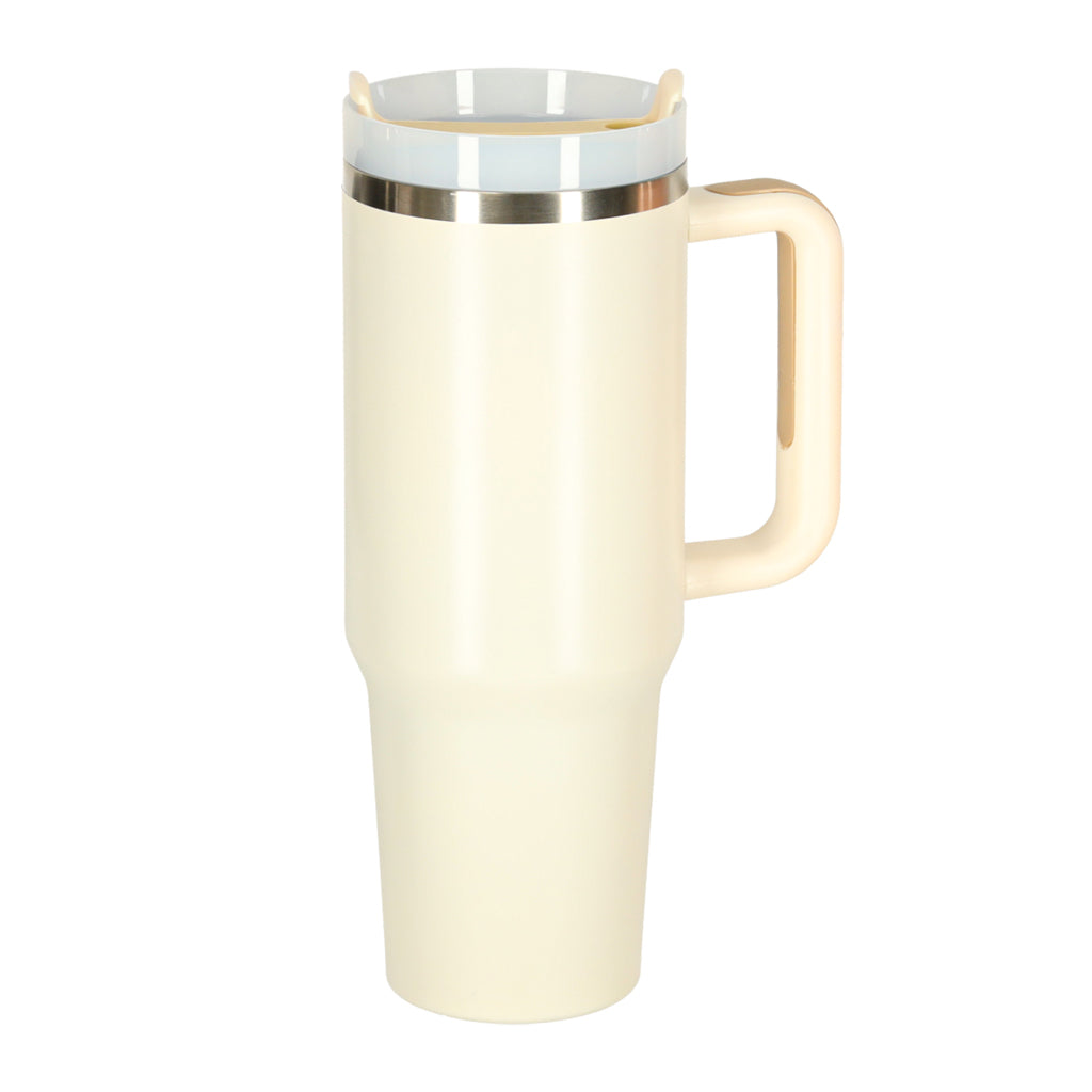 Thermal Mug With Straw And Handle Thermos 1200ml Cream