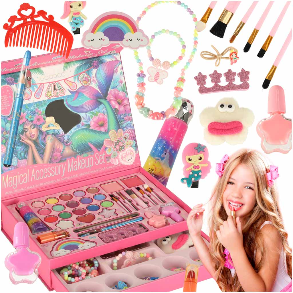 Chest Makeup And Nail Kit Makeup Cosmetics Shadows Lacquers Drawers Mermaid
