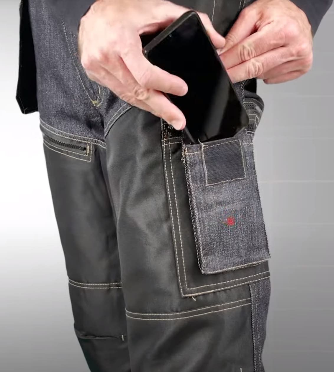 Pantalón Jeans M Negro Con Refuerzos Ce Lahti