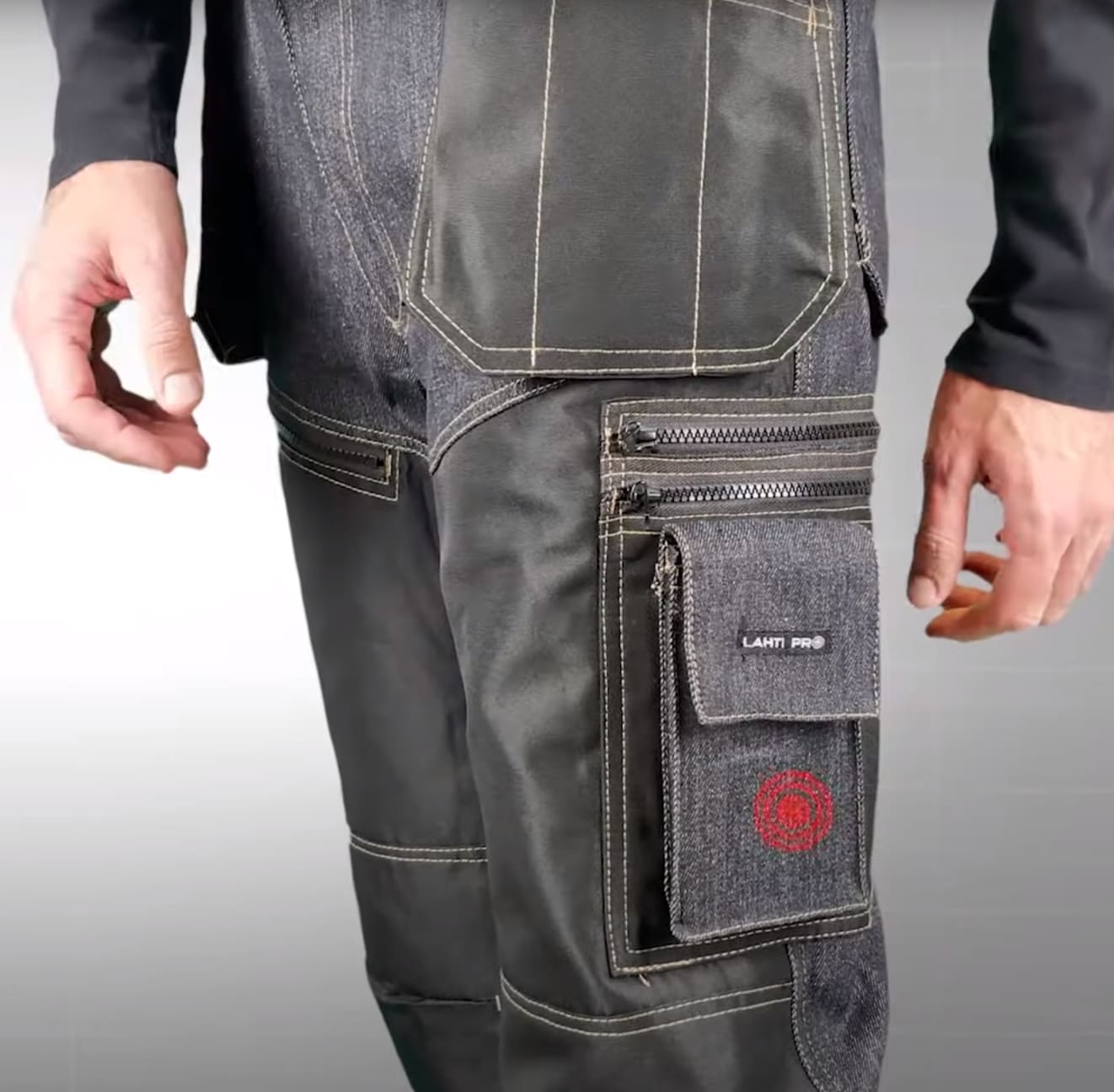 Pantalón Jeans M Negro Con Refuerzos Ce Lahti