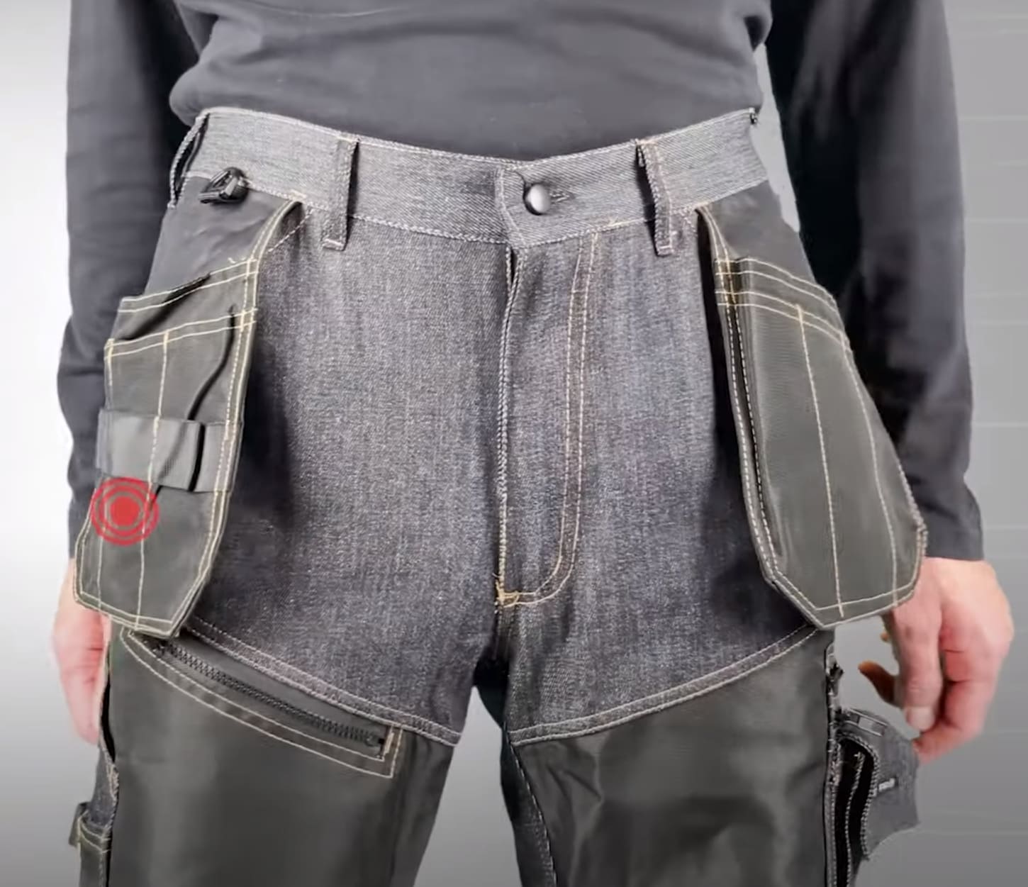 Pantalón Jeans M Negro Con Refuerzos Ce Lahti