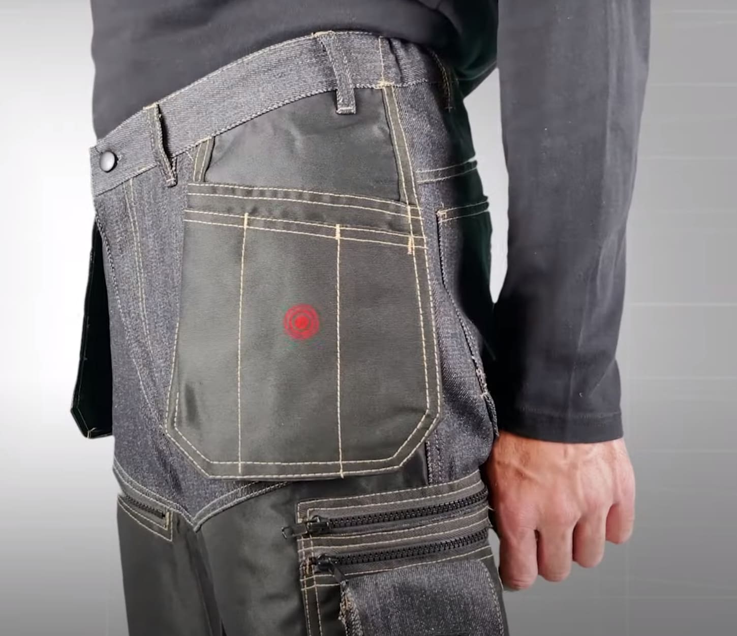 Pantalón Jeans M Negro Con Refuerzos Ce Lahti