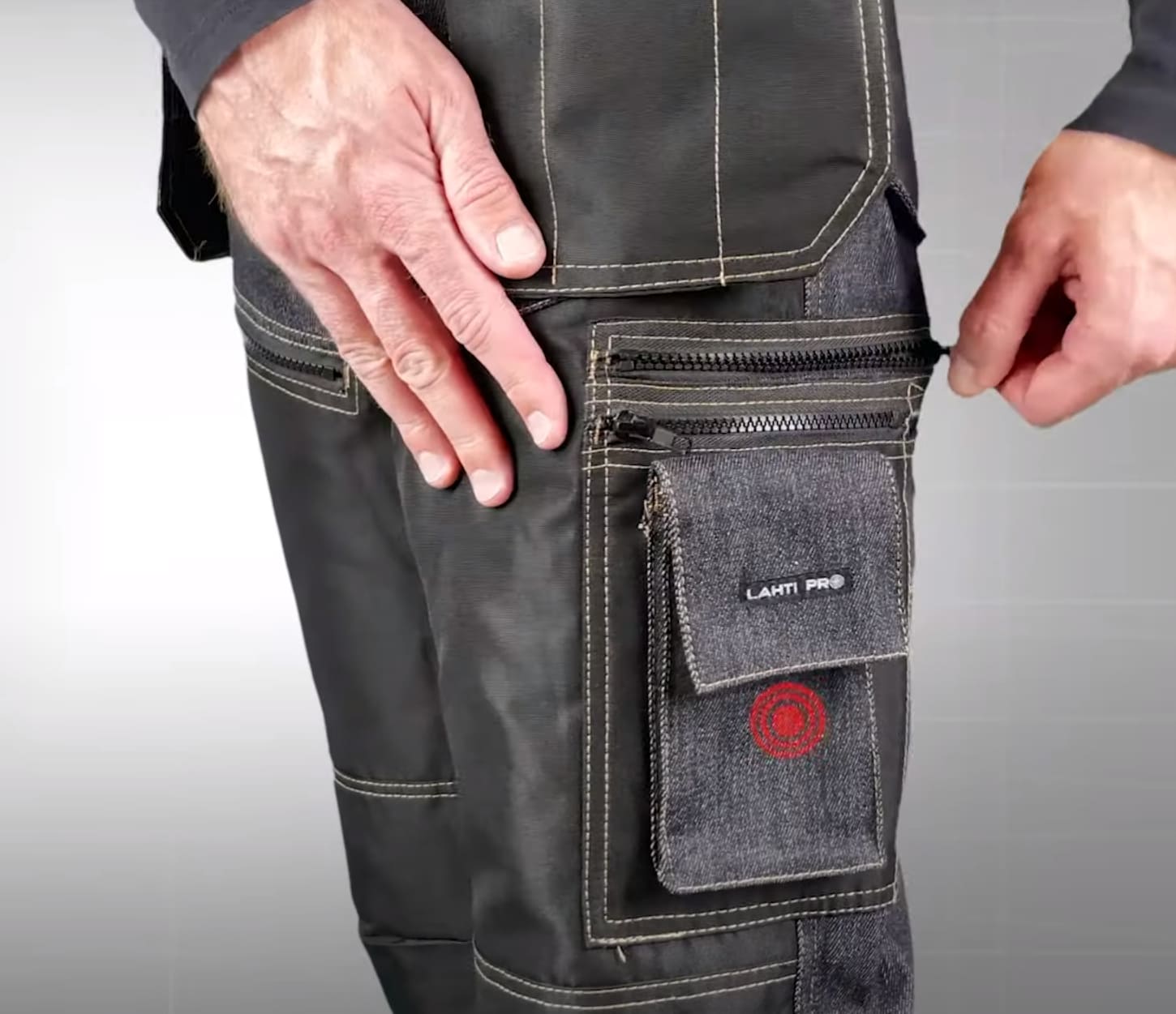 Pantalón Jeans M Negro Con Refuerzos Ce Lahti