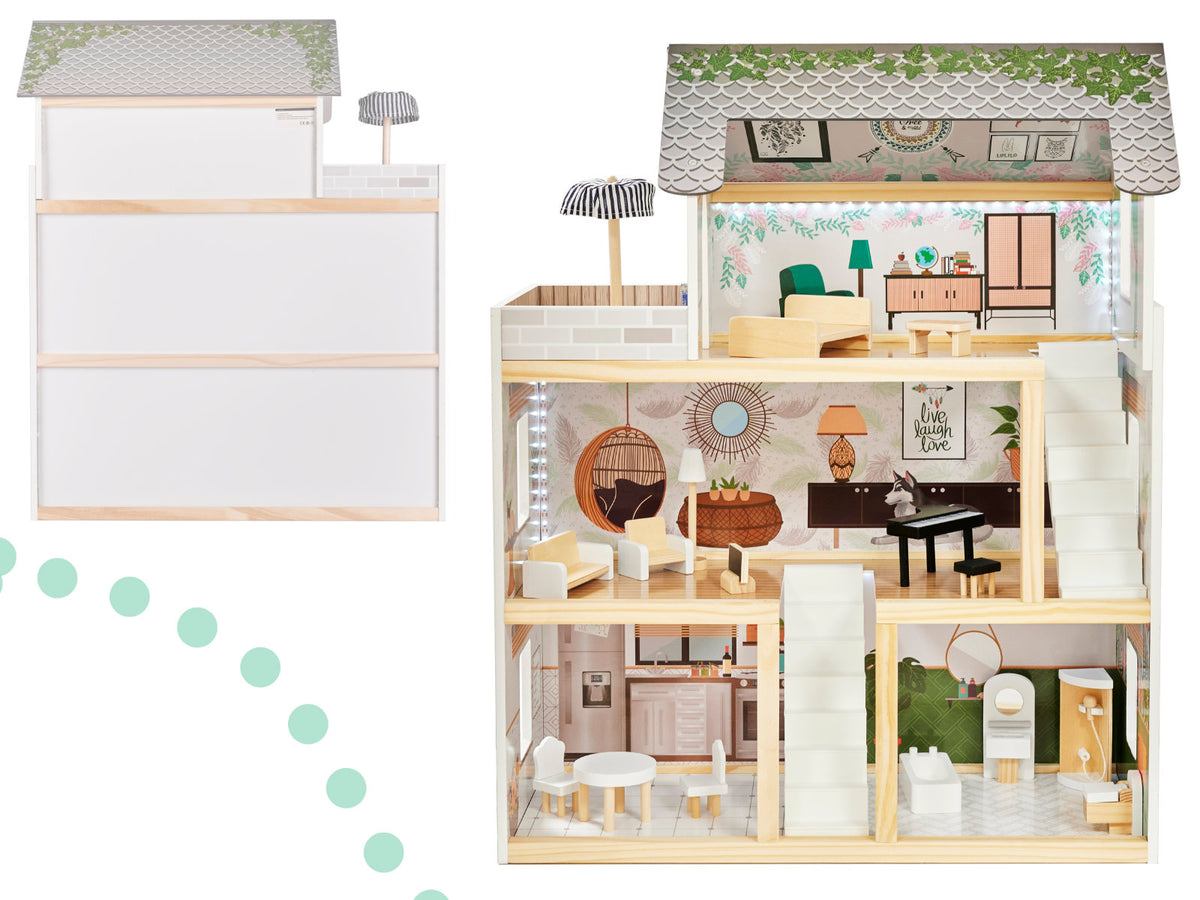 Lulilo Floro Boho Led Wooden Dollhouse