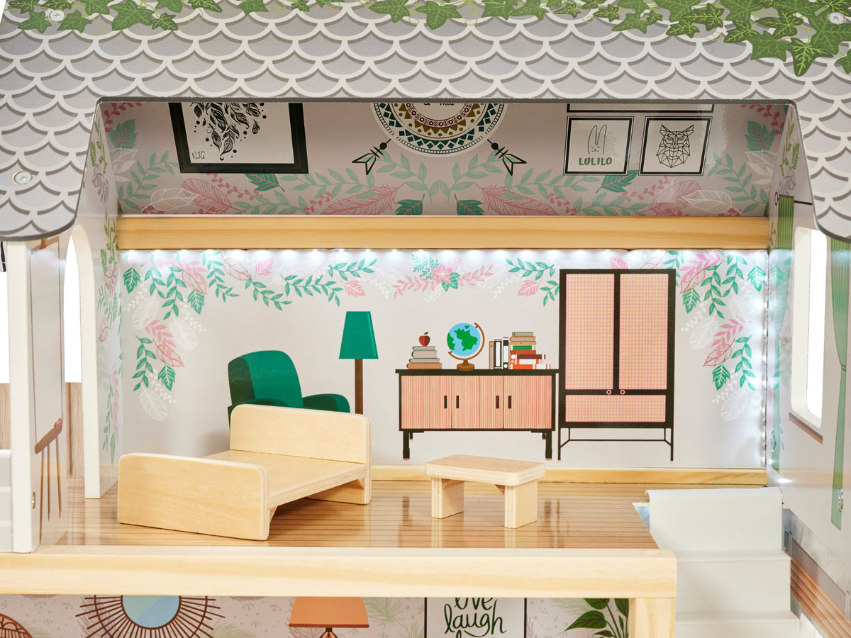 Lulilo Floro Boho Led Wooden Dollhouse