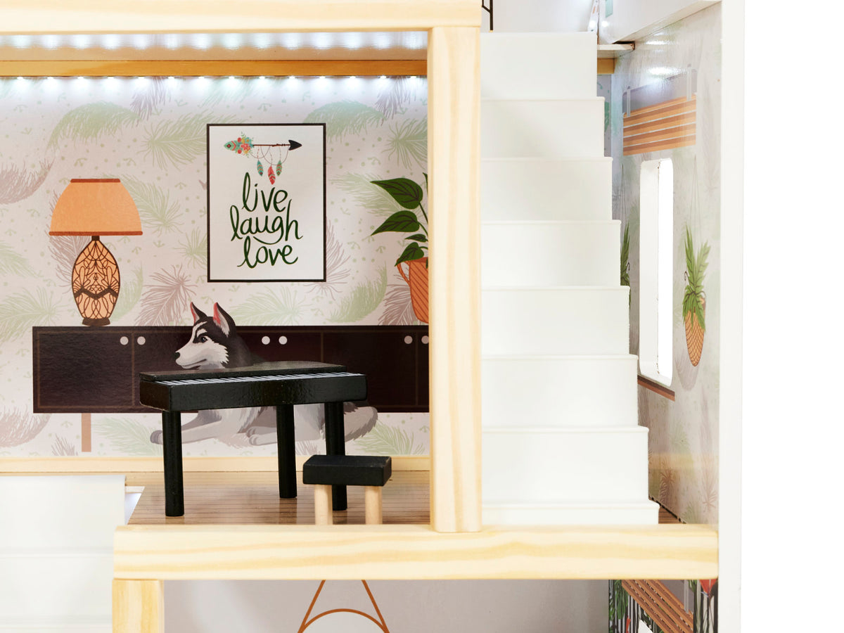 Lulilo Floro Boho Led Wooden Dollhouse