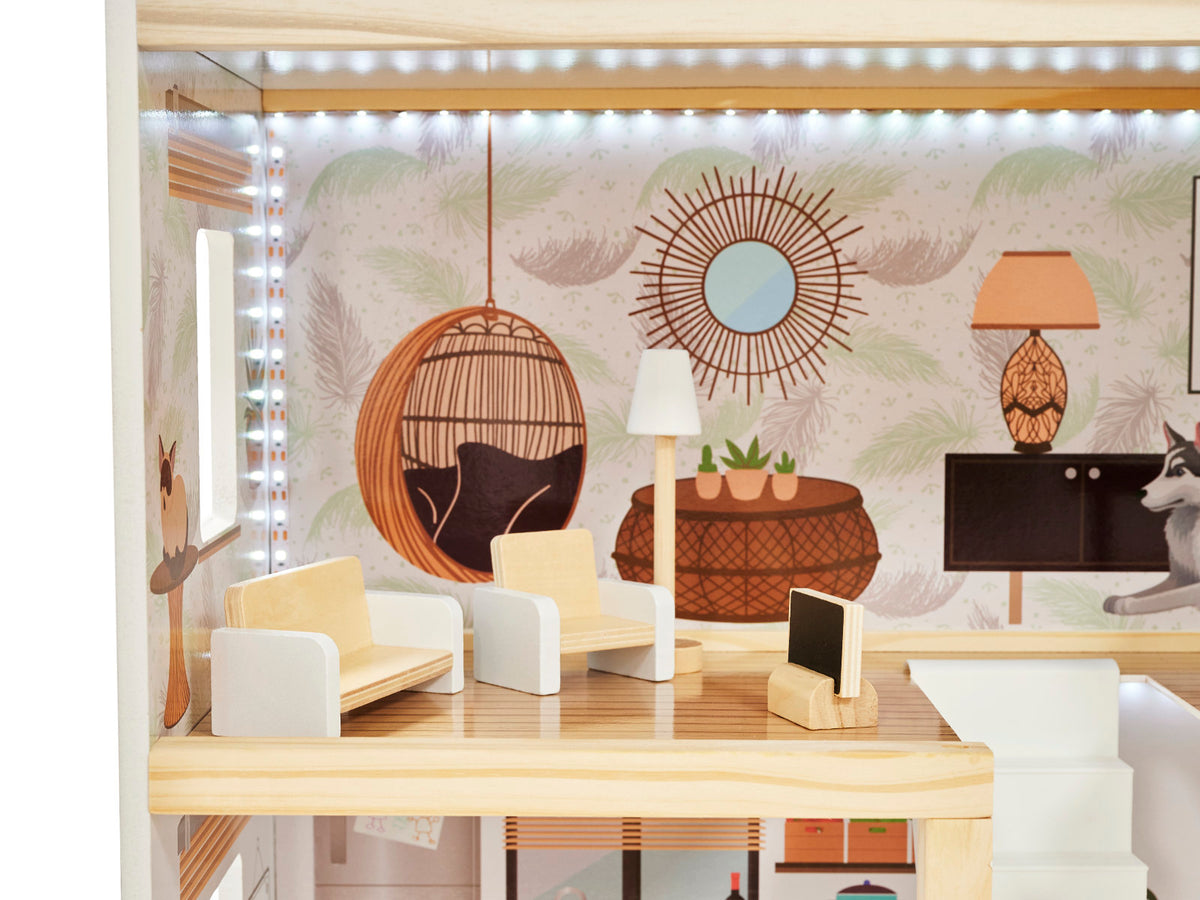 Lulilo Floro Boho Led Wooden Dollhouse
