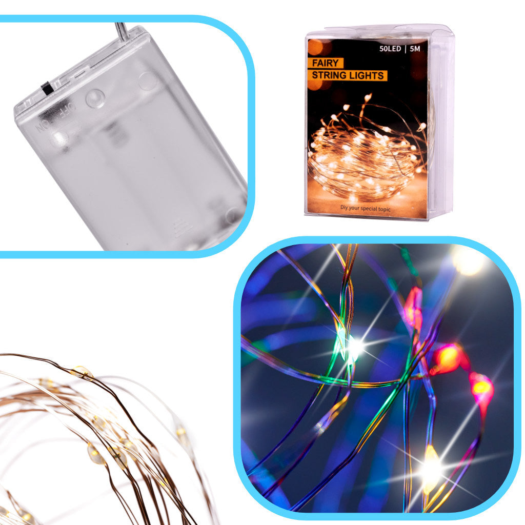 Led Decorative Wire Lights 5m 50led Multicolor