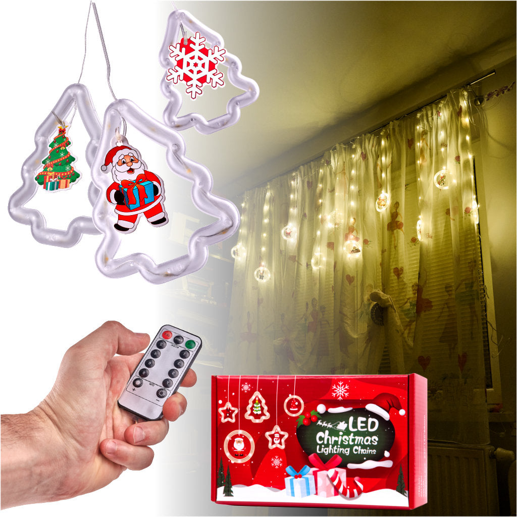 Led karácsonyfa kép függönylámpák 3m 10 usb izzók