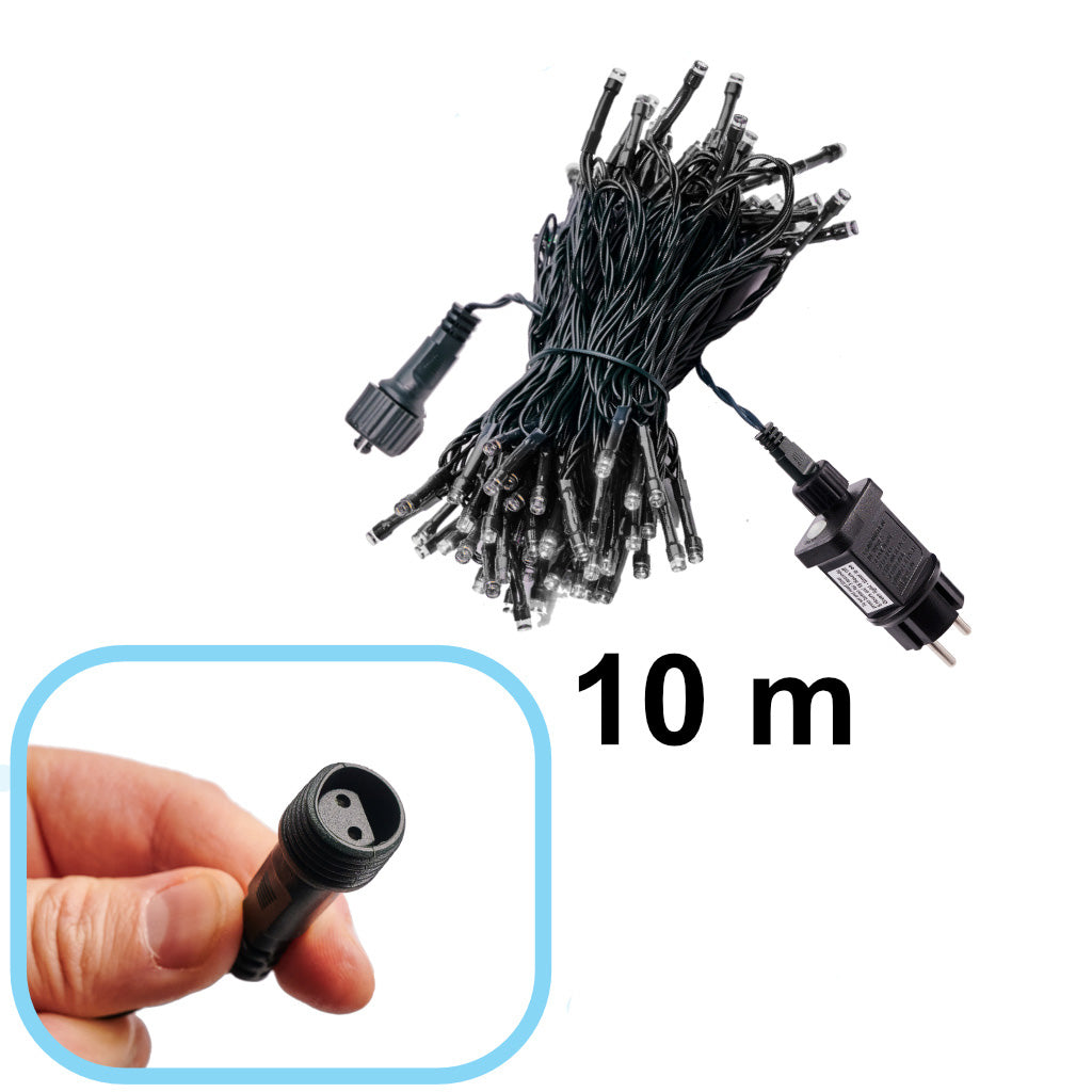 Łańcuch świetlny LED 10 m 100 diod LED, zimny biały