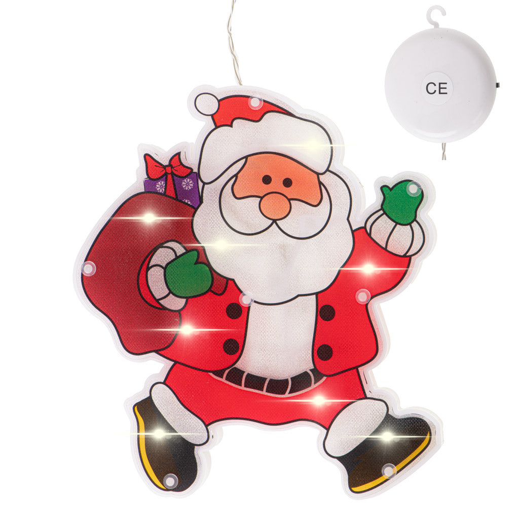 Led Lights Hanging Ornament Christmas Decoration Santa With Gifts