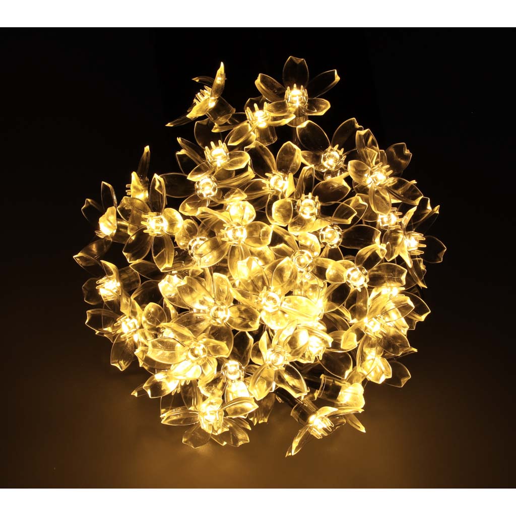 Solar Garden Lights Flowers 7m 50led Warm White