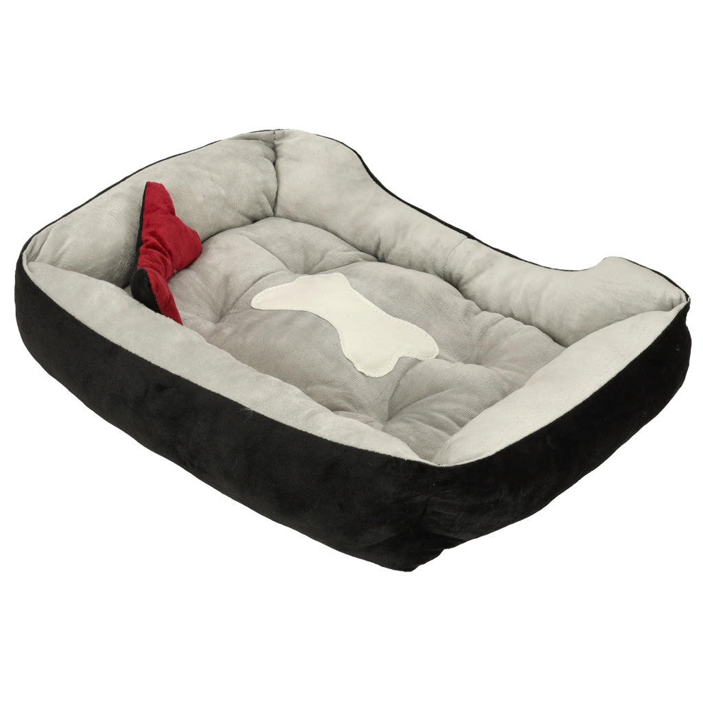 Dog Bed 60x45x15cm White And Black