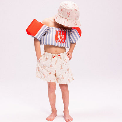 Swim Essentials Swim Shorts - Beige/red - Little Lobster