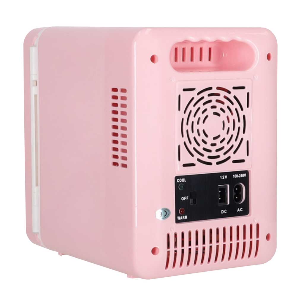 Rejse Køleskab Elbil Mini Til Mad Kosmetik Varme Køling 2i1 4l Pink