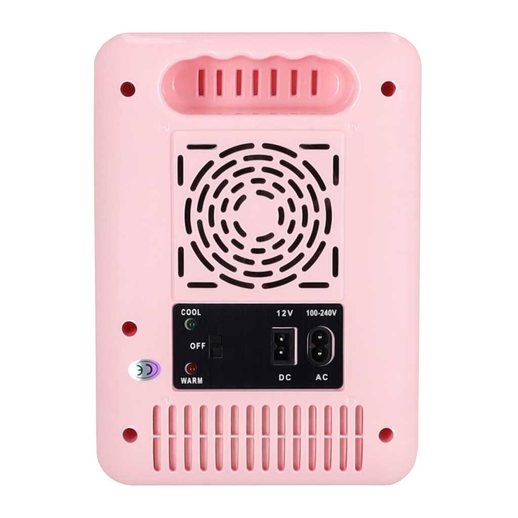 Rejse Køleskab Elbil Mini Til Mad Kosmetik Varme Køling 2i1 4l Pink