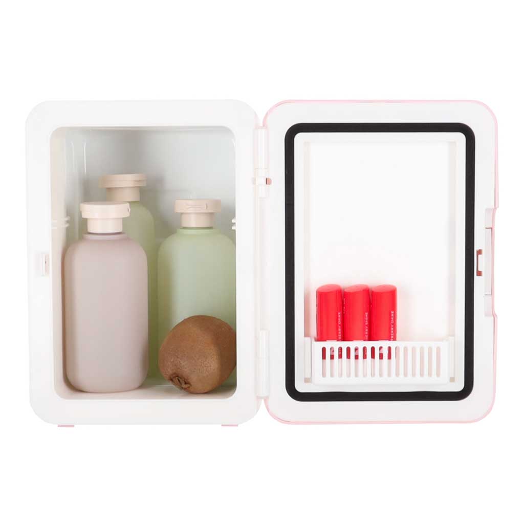 Rejse Køleskab Elbil Mini Til Mad Kosmetik Varme Køling 2i1 4l Pink