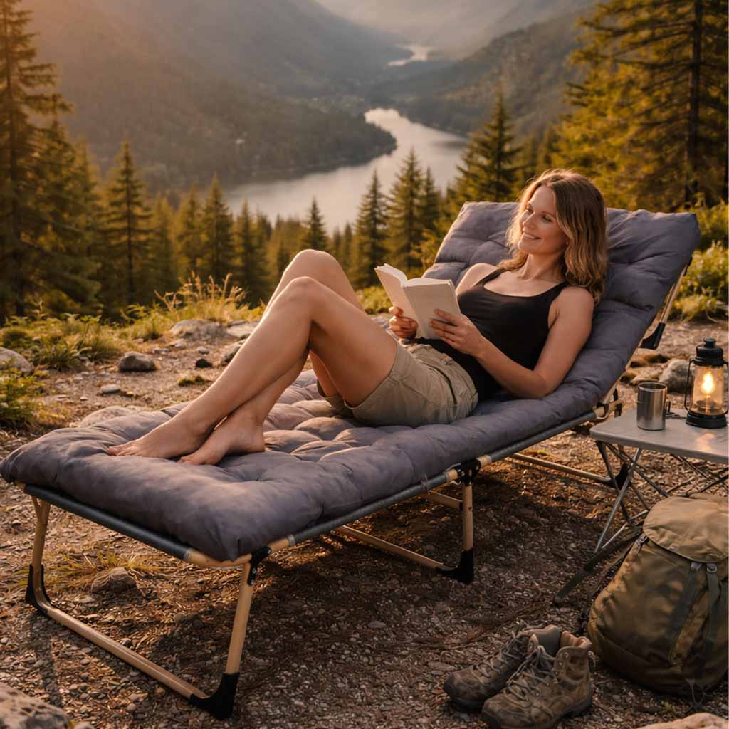 Field Folding Travel Bed 198 Dark Gray
