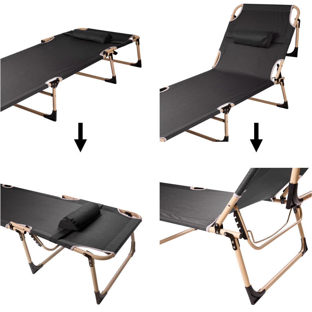 Field Folding Travel Bed 198 Dark Gray