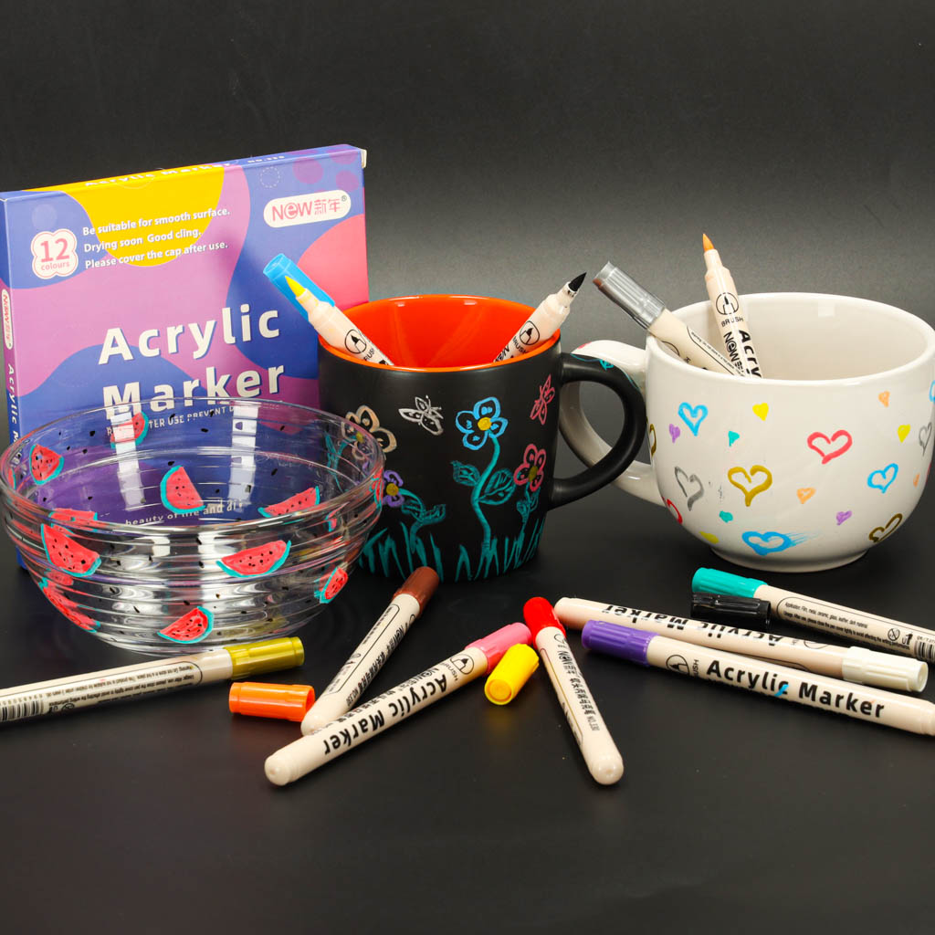 Acrylic Markers For Fabric Stones Markers Markers Waterproof Markers Diy 12 Pcs.