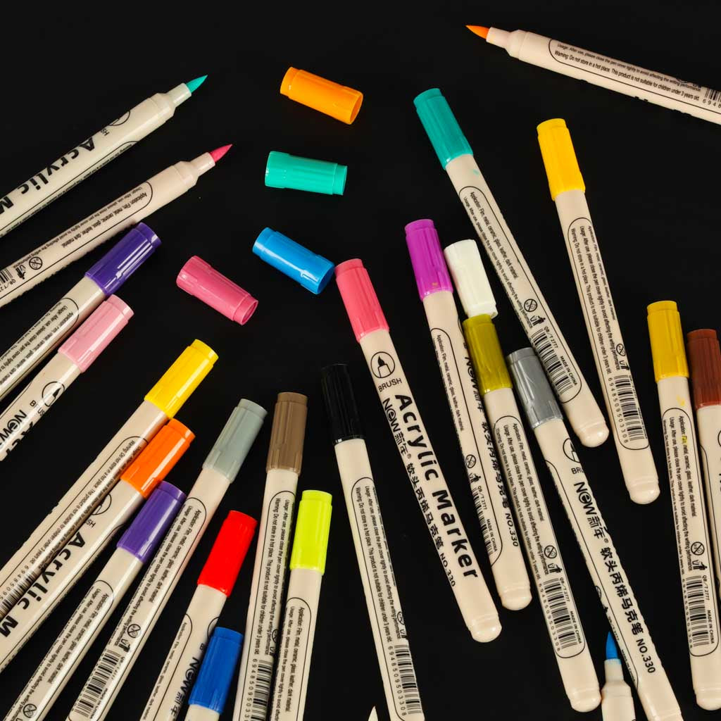 Acrylic Markers For Fabric Stones Markers Markers Markers Waterproof Markers Diy 24 Pcs.