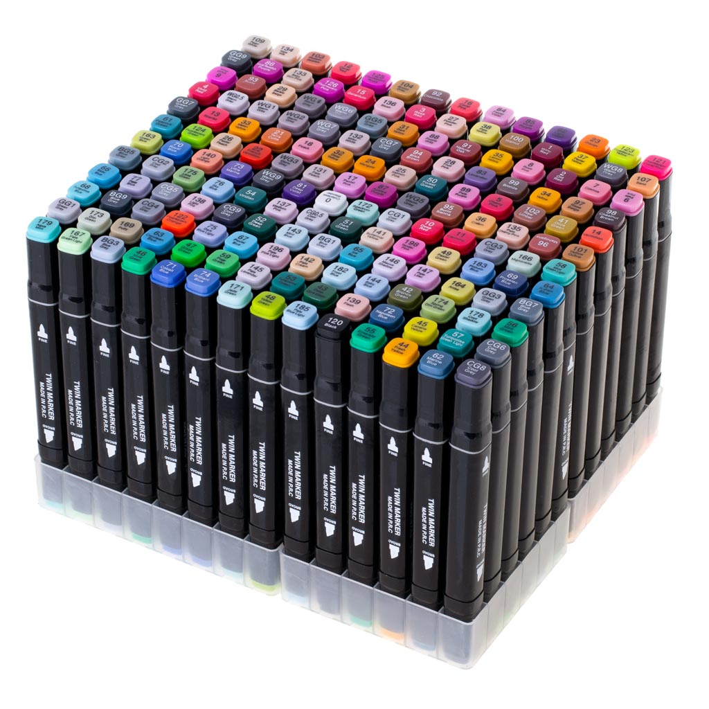 Double-sided Alcohol Markers In Case 168 + Stand