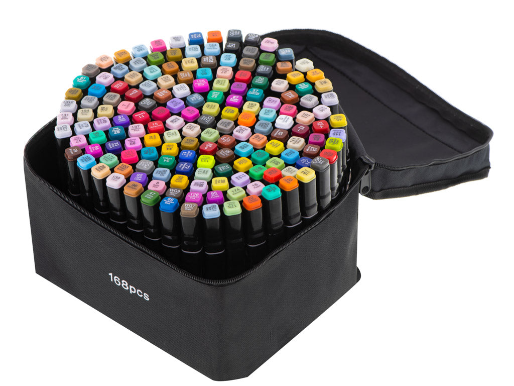 Double-sided Alcohol Markers In Case 168 Pieces