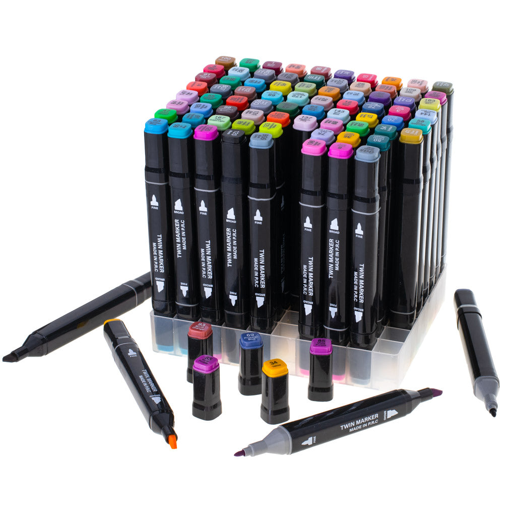 Double-sided Alcohol Markers In Case 80 + Stand