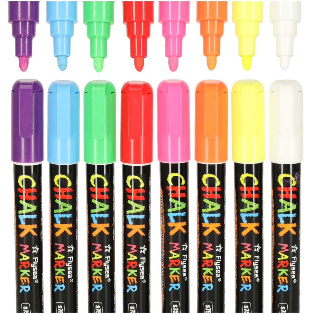 Chalk Marker Pens For Glass Boards Posters Price Tags Washable 8pcs