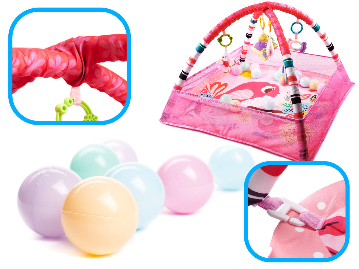 Educational Mat Playpen Pool With Balls Pink
