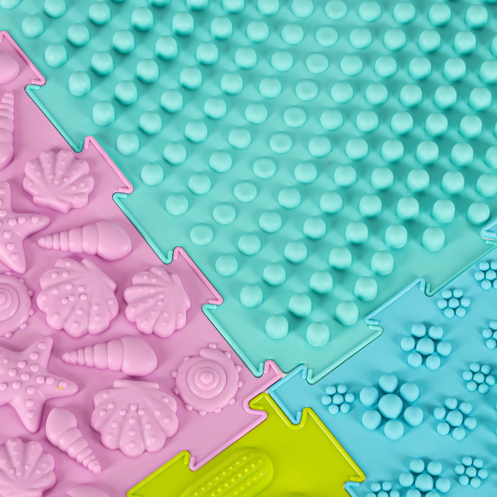Sensory Mat Montessori Foot Massage Puzzle 8 Pieces Pastel