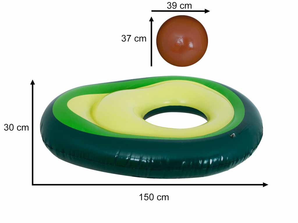 Inflatable Swimming Mattress With Avocado Ball With Seed 150cm Xl