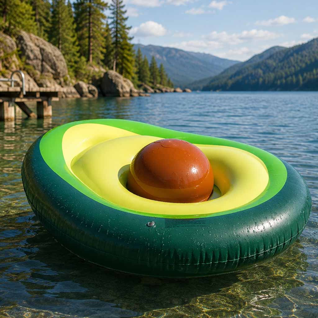 Inflatable Swimming Mattress With Avocado Ball With Seed 150cm Xl