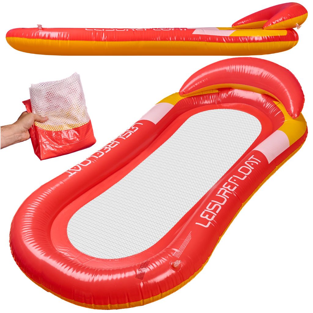 Inflatable Swimming Pool Water Mattress With Net Red