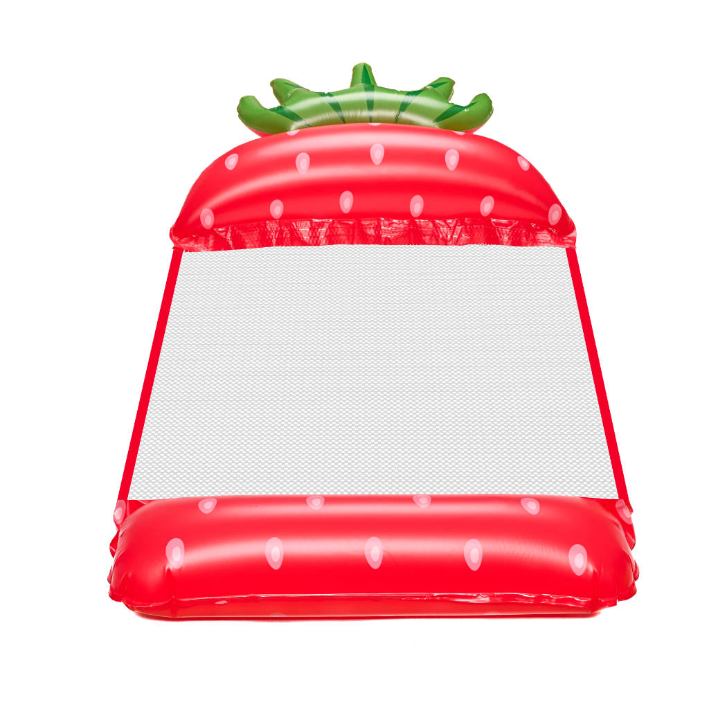 Inflatable Mattress Beach Hammock Water Lounger Chair Swimming Pool Strawberry