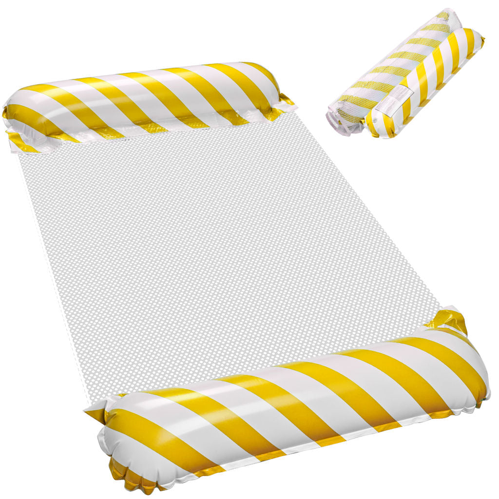 Inflatable Mattress Beach Hammock Water Lounger Chair Swimming Pool Yellow